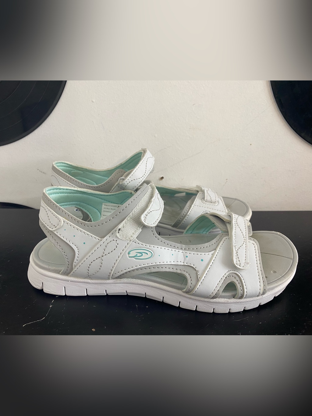 Dr. Scholl's White And Mint Green Women's Sport Sandals